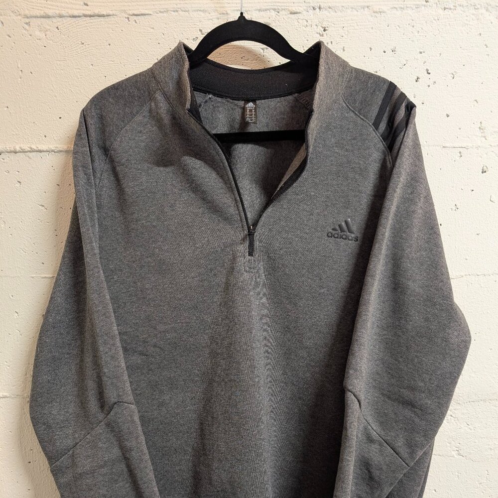 ADIDAS GOLF MEN'S GREY 1/4 ZIP FLEECE SWEATER LONG SLEEVE SIZE XL